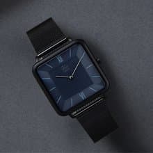 THIN 5011 時尚極簡晶礦方錶 - 黑