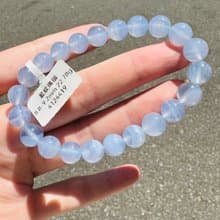 天然仙女色藍紋瑪瑙蕾絲雲朵8.8-9.2mm22.78g安撫焦慮情緒溝通順