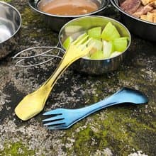 多功能純鈦冰晶雙頭匙叉二件組