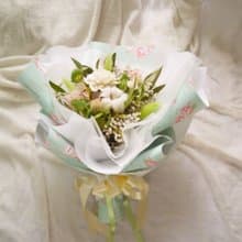 芬芳.嫩綠色系.乾燥花.索拉花.永生花.不凋花.情人節.求婚花束
