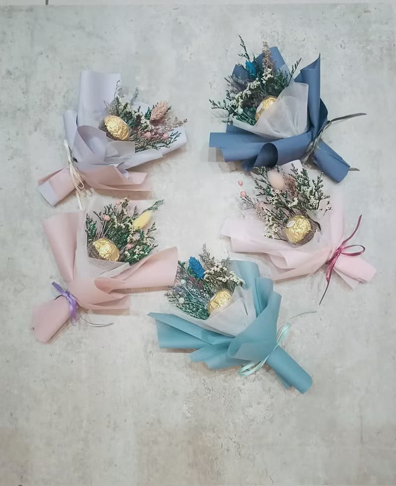 乾燥花束-附袋 畢業花束/謝師花束/生日禮物/小禮物/祝賀/交換禮