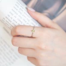 橄欖石925純銀水滴爪鑲戒指 可調式戒指