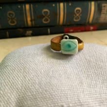 戒指 日本白瓷 自然釉色 無限看不膩色調 真皮革