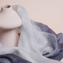 100% Mulberry Silk Scarf – Hand Dyed, Lightweight, Silver Grey Ombre