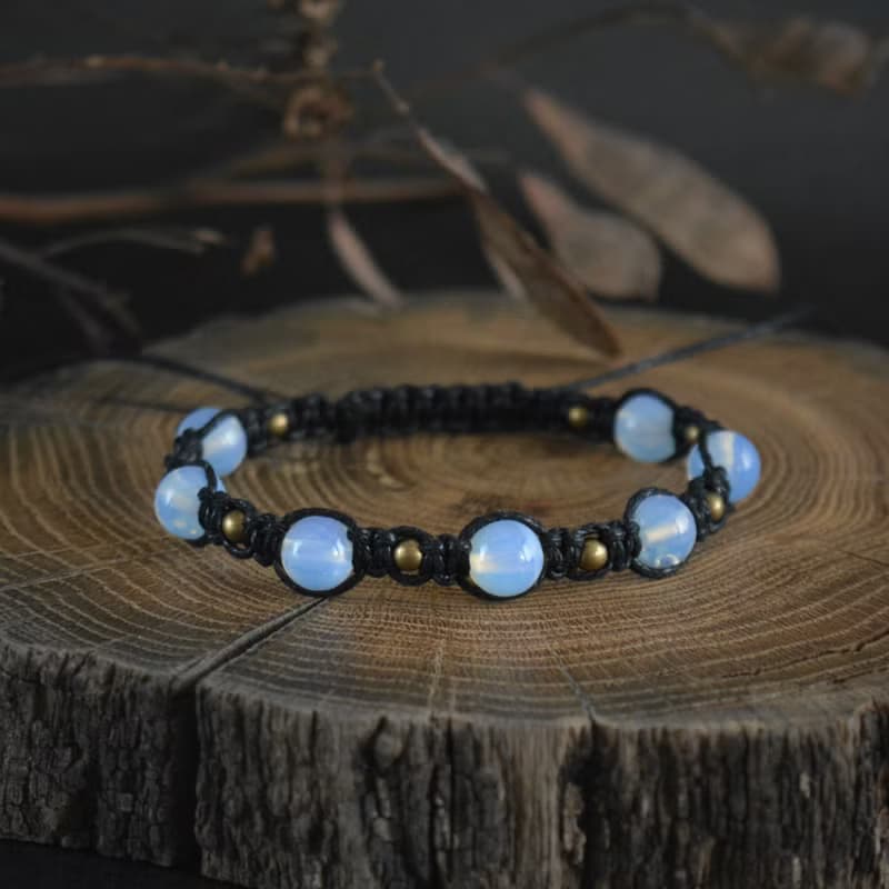 蛋白石手鍊 Moonligth 編織腕帶男女通用護身符手鍊