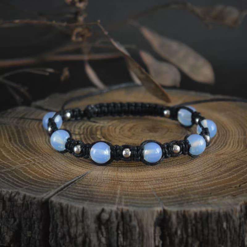 蛋白石手鍊 Moonligth 編織腕帶男女通用護身符手鍊