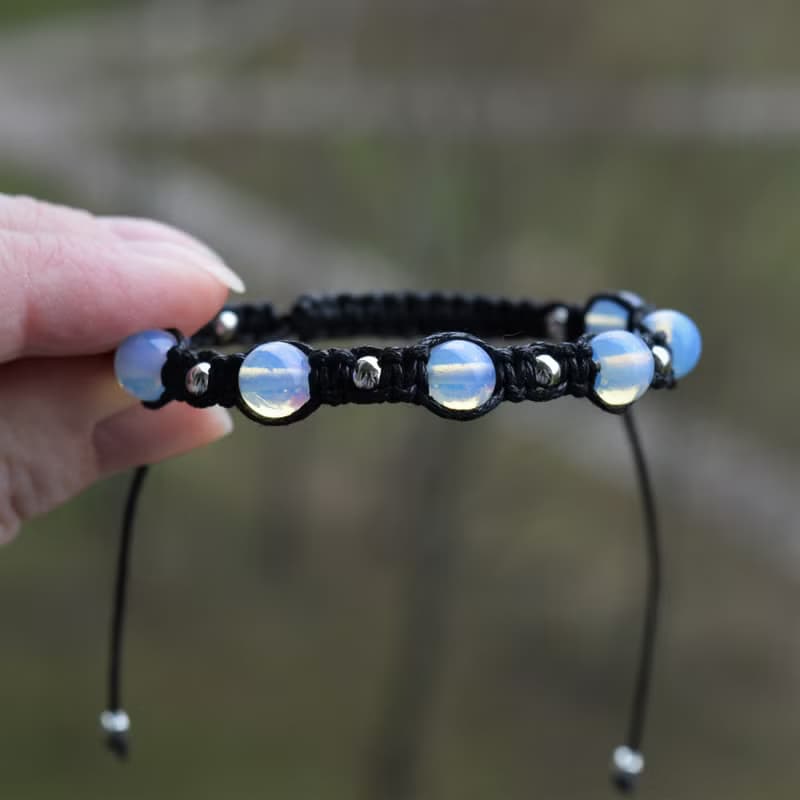 蛋白石手鍊 Moonligth 編織腕帶男女通用護身符手鍊
