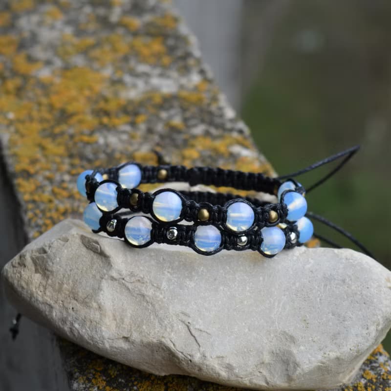 蛋白石手鍊 Moonligth 編織腕帶男女通用護身符手鍊