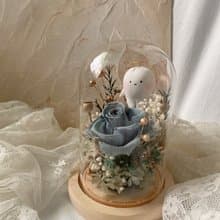 莫蘭迪綠 牙仙子永生玻璃中花盅