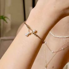 手鍊 天然淡水珍珠14KGF造型手鍊 獨立原創 簡約風格