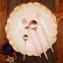 葡萄牙Cutipol GOA系列粉玫瑰金主餐四件組(刀叉匙咖啡匙)