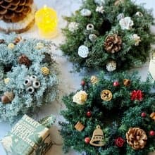 聖誕花圈 (15cm, 20cm, 25cm三種尺寸)/日本不凋雪松/交換禮物