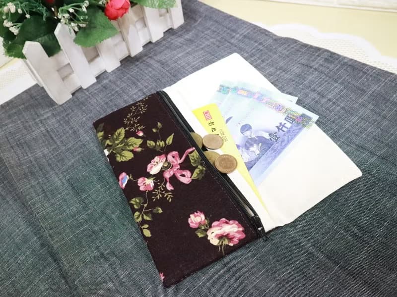 復古薔薇 布 長夾 拉鍊錢包 萬用包 收納包 紅包袋 口罩 新年過年