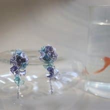 紫陽繡球 流蘇耳針/ 耳夾
