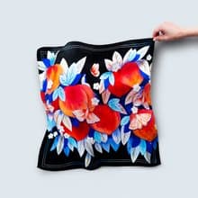 Sparkling Peach Silk Scarf. Pure Silk. Collaboration with Maggie Chiang