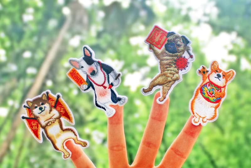 刺繡貼 | 祈福犬系列-柴犬 牛頭梗 柯基犬 巴哥犬| 文藝輕黏