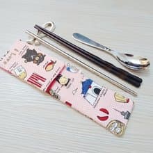 環保餐具收納袋 餐具套 台灣特色與小吃 粉色款