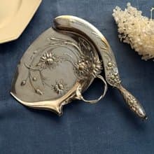 50637-絕美古董WMF鍍銀雛菊浮雕 Art Nouveau 餐桌套組