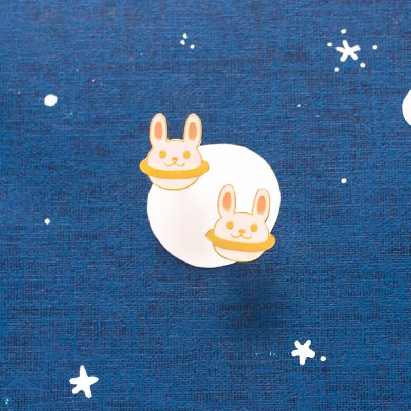 粉兔星球 手作耳環 兔子 耳夾 生日禮物