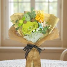 鈎織丁香花可愛梨子玩偶花束