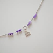February stone, Aquarius bracelet or necklace, amethyst, silver, birth gem gift