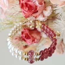 珍愛少女-超七毒液/草莓晶/天然淡水珍珠/愛情/人緣/水晶手鍊