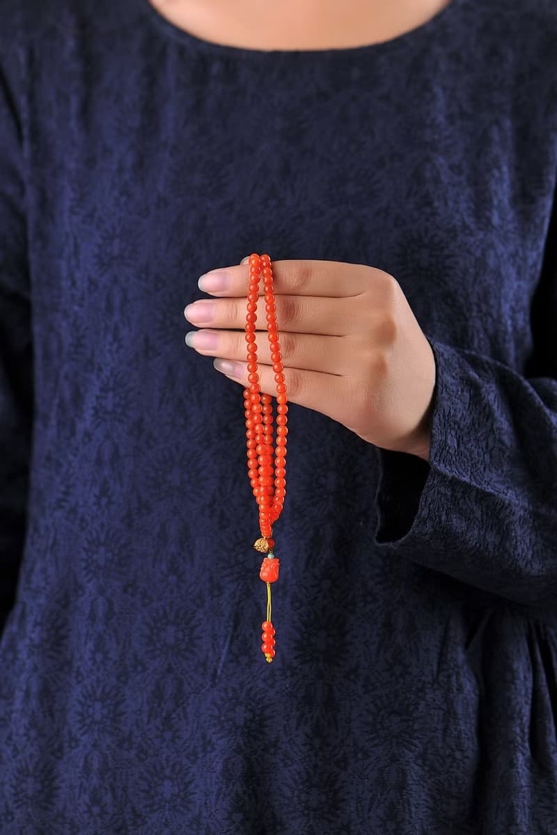 精品天然四川南紅手鏈 繞手3圈 柿子紅 搭配天然南紅貔貅