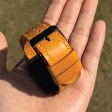 【AppleWatch錶帶】黃色植鞣牛皮/法國防汗皮/意大利皮革