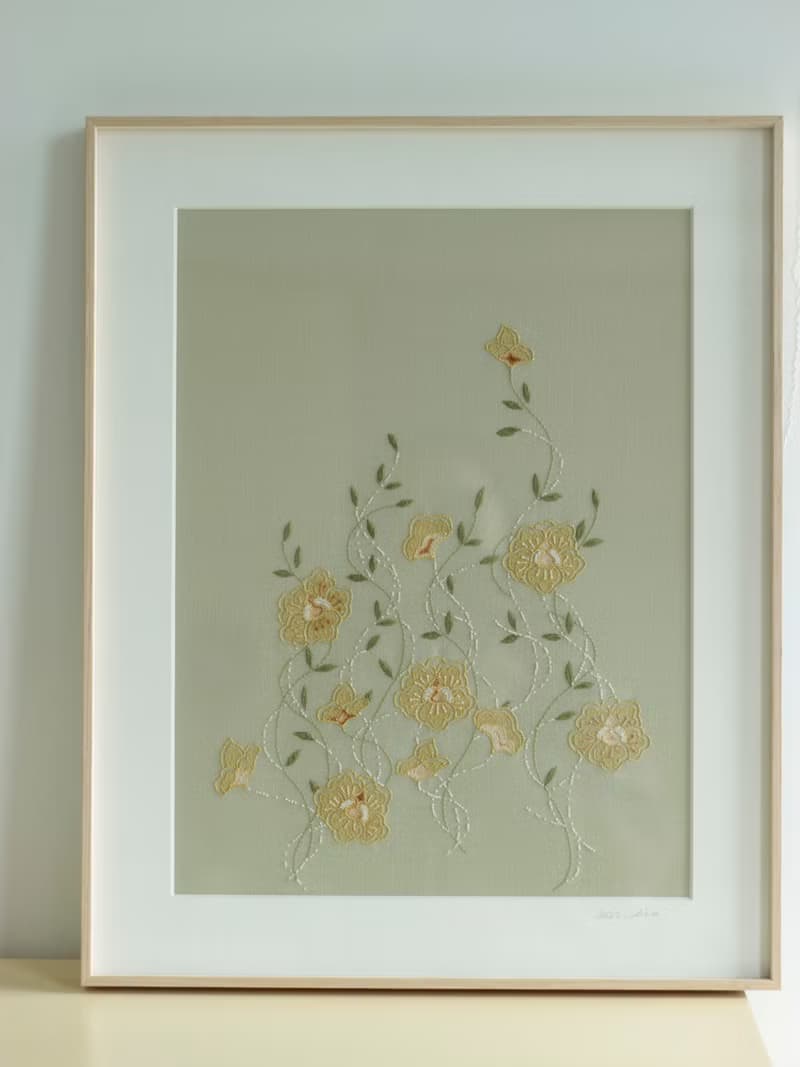 DIY法式刺繡材料包/ 沐春裝飾畫/手工