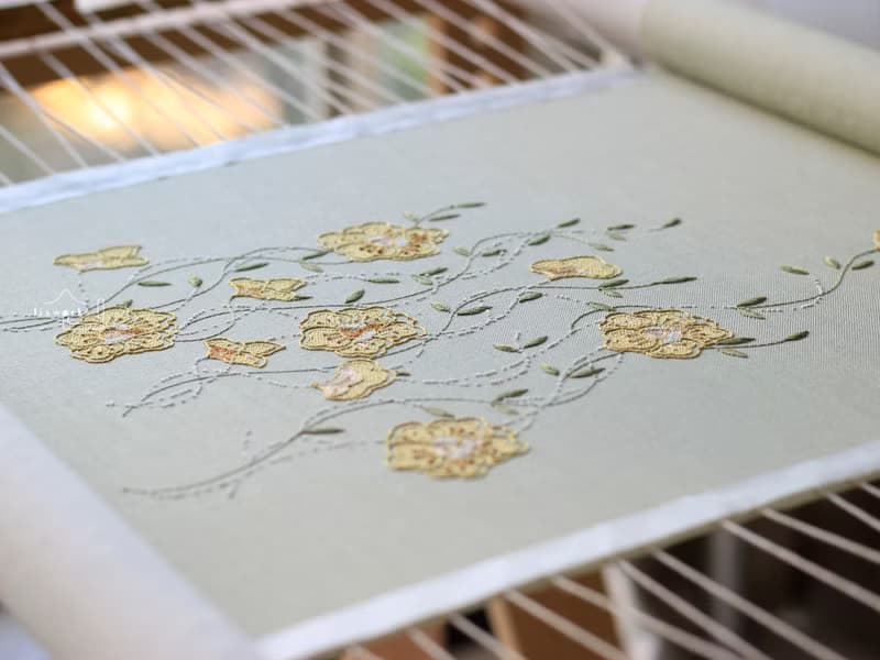 DIY法式刺繡材料包/ 沐春裝飾畫/手工