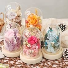 小玻璃花盅 成品 極度花燥 永生花 花禮
