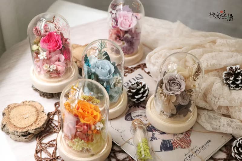 小玻璃花盅 成品 極度花燥 永生花 花禮
