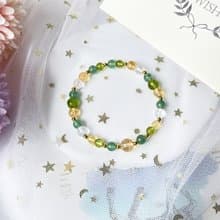 【青森】橄欖石 綠草莓晶 黃水晶 白水晶 14K包金設計手鍊