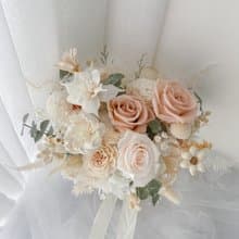 永生花 / 奶白色 永生乾燥捧花 / 新娘捧花