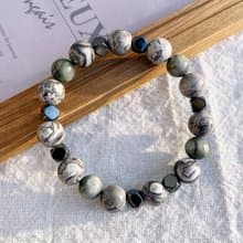 地圖石\鷹眼石\黑膽石 手作設計款能量水晶手鍊