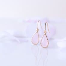 桜sakura Cut Frame Glass ピアス・イヤリング 金属アレルギー対応
