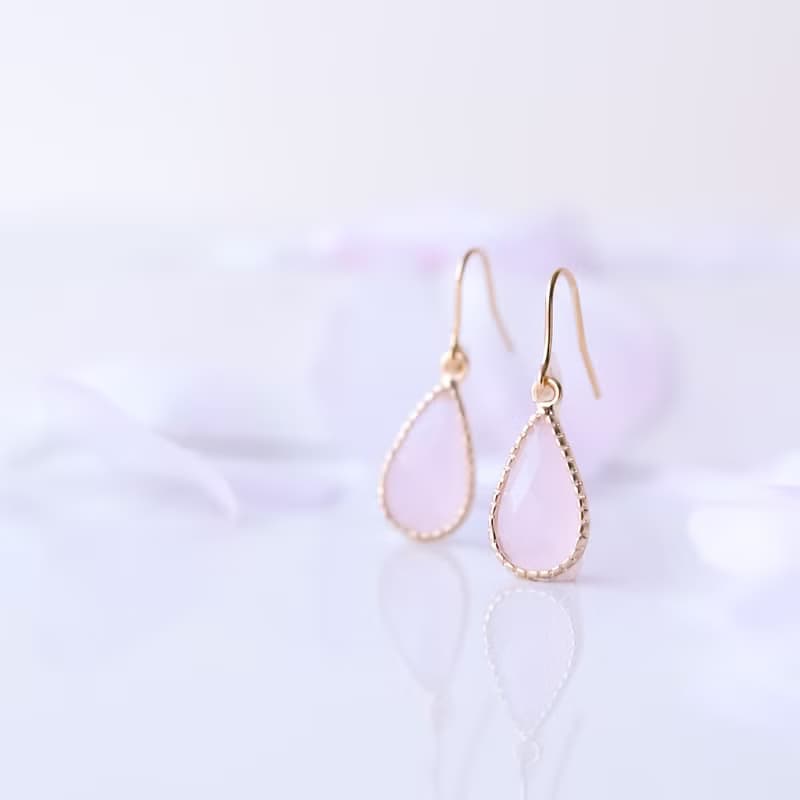 桜sakura Cut Frame Glass ピアス・イヤリング 金属アレルギー対応