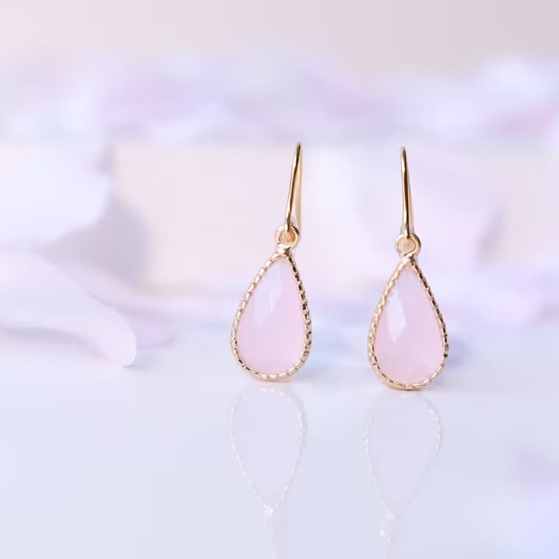 桜sakura Cut Frame Glass ピアス・イヤリング 金属アレルギー対応