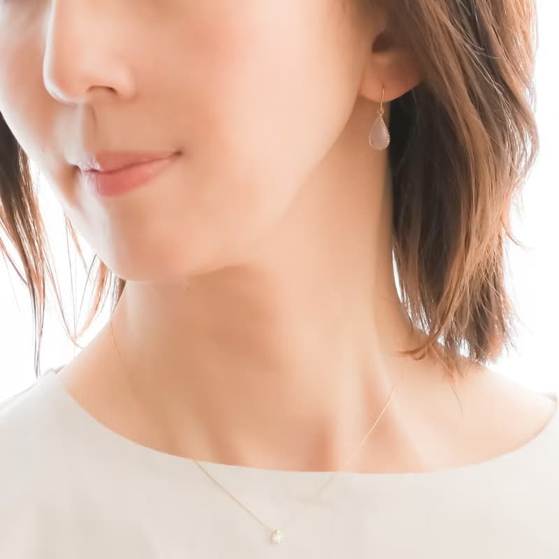 桜sakura Cut Frame Glass ピアス・イヤリング 金属アレルギー対応