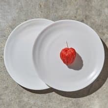 【3,co】水波小菜盤(2件式) - 白+白