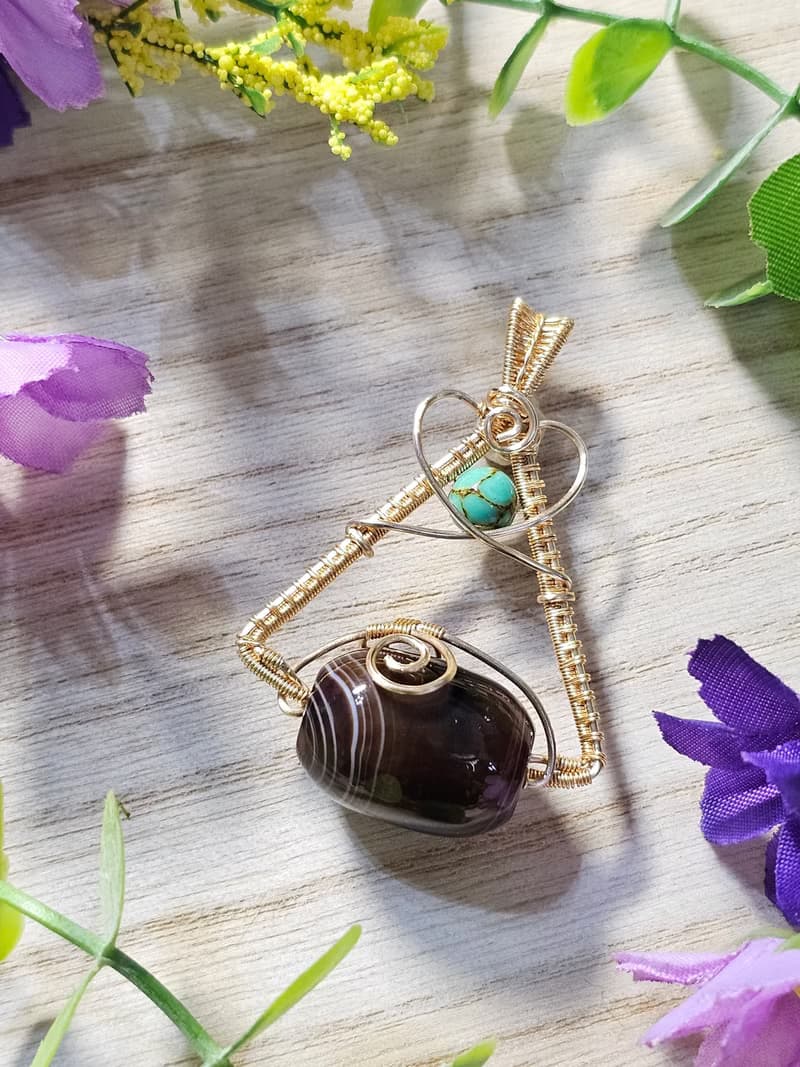 【葉綠舒手作】聖三角 /金屬線編織/節日/禮物/飾品/項鍊/手作