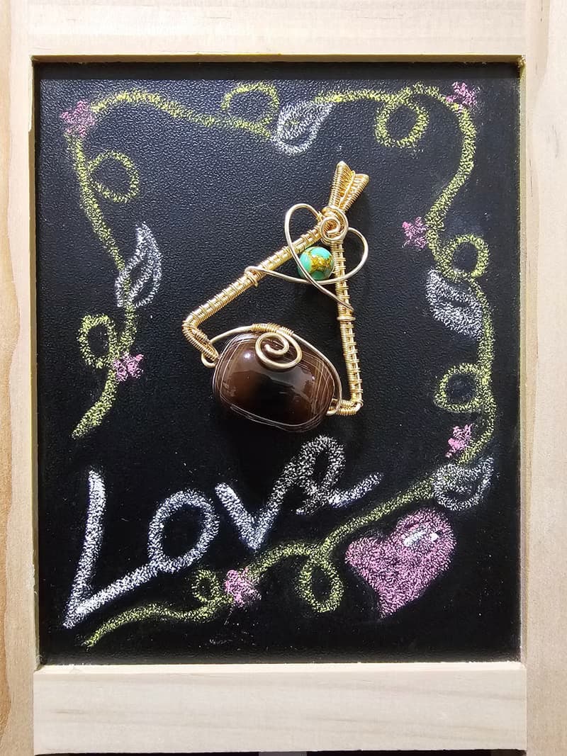 【葉綠舒手作】聖三角 /金屬線編織/節日/禮物/飾品/項鍊/手作
