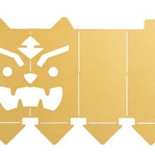 鐵定劍獅金屬明信片筆筒— 金