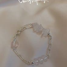 CYH- Lillian- 水晶純銀手鍊(月光石/白水晶/冰粉晶/擴香石)