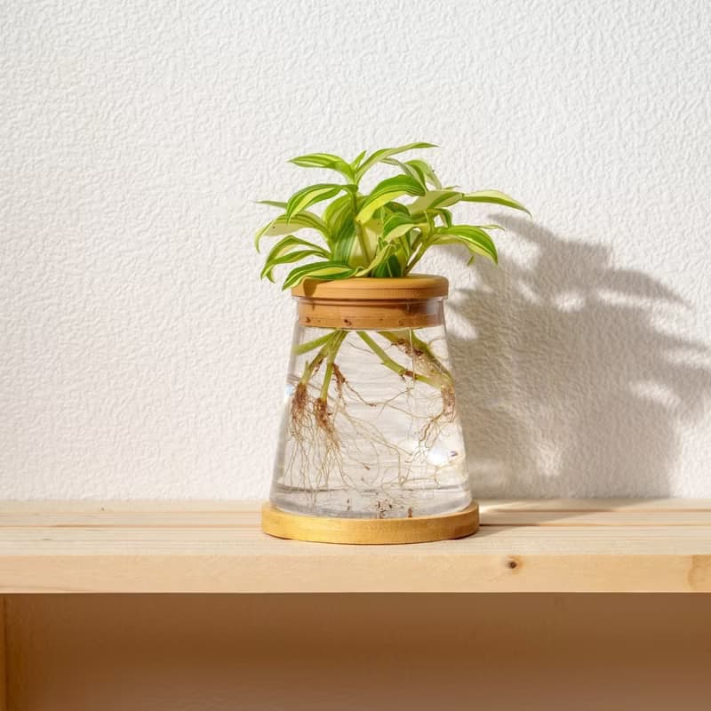 水竹 三角水耕盆栽 室內植物 觀葉植物 禮物 水培