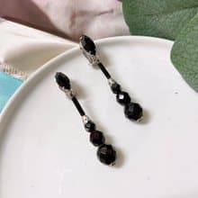 【西洋古董飾品】LEWIS SEGAL CALIFORNIA水滴垂墜 銀花 耳環耳夾