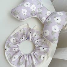 柔紫大和花卉彌月禮盒蝴蝶枕荷葉圍兜寶寶髮帶 嬰兒禮物滿月禮