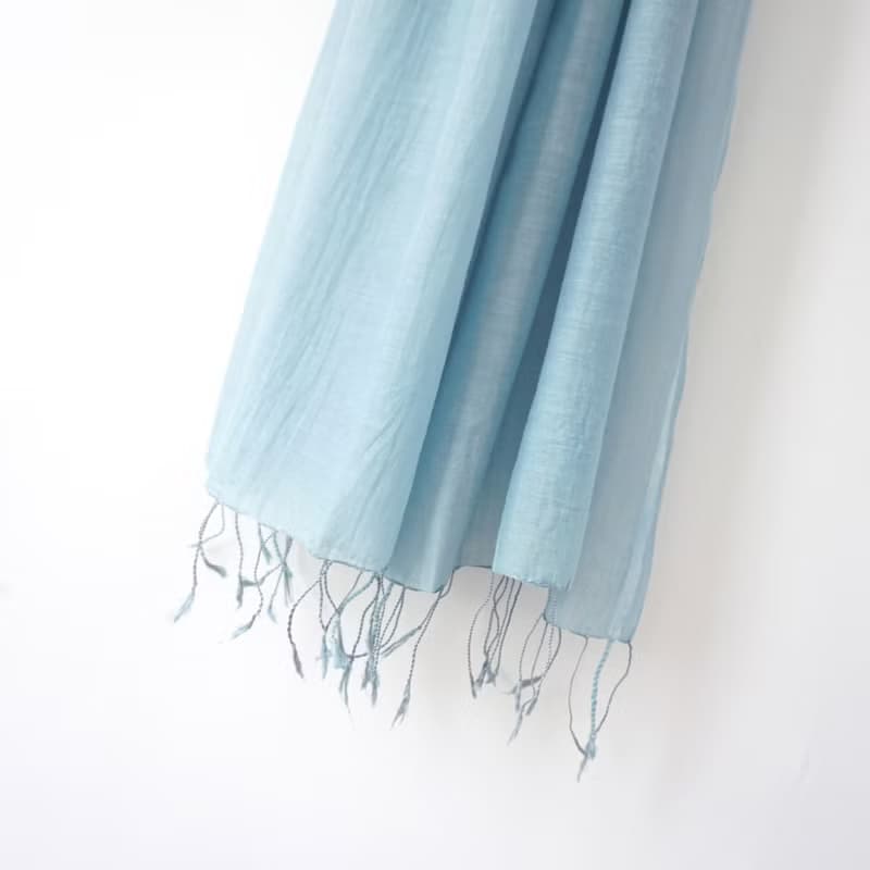 S.A x Aquamarine 植物染湖水藍素色圍巾/絲巾
