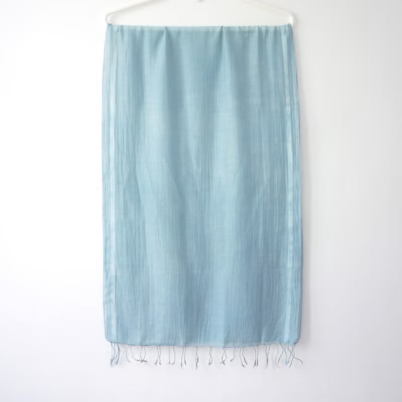 S.A x Aquamarine 植物染湖水藍素色圍巾/絲巾