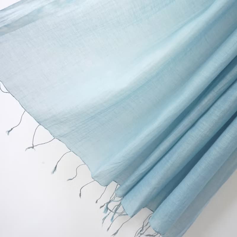 S.A x Aquamarine 植物染湖水藍素色圍巾/絲巾